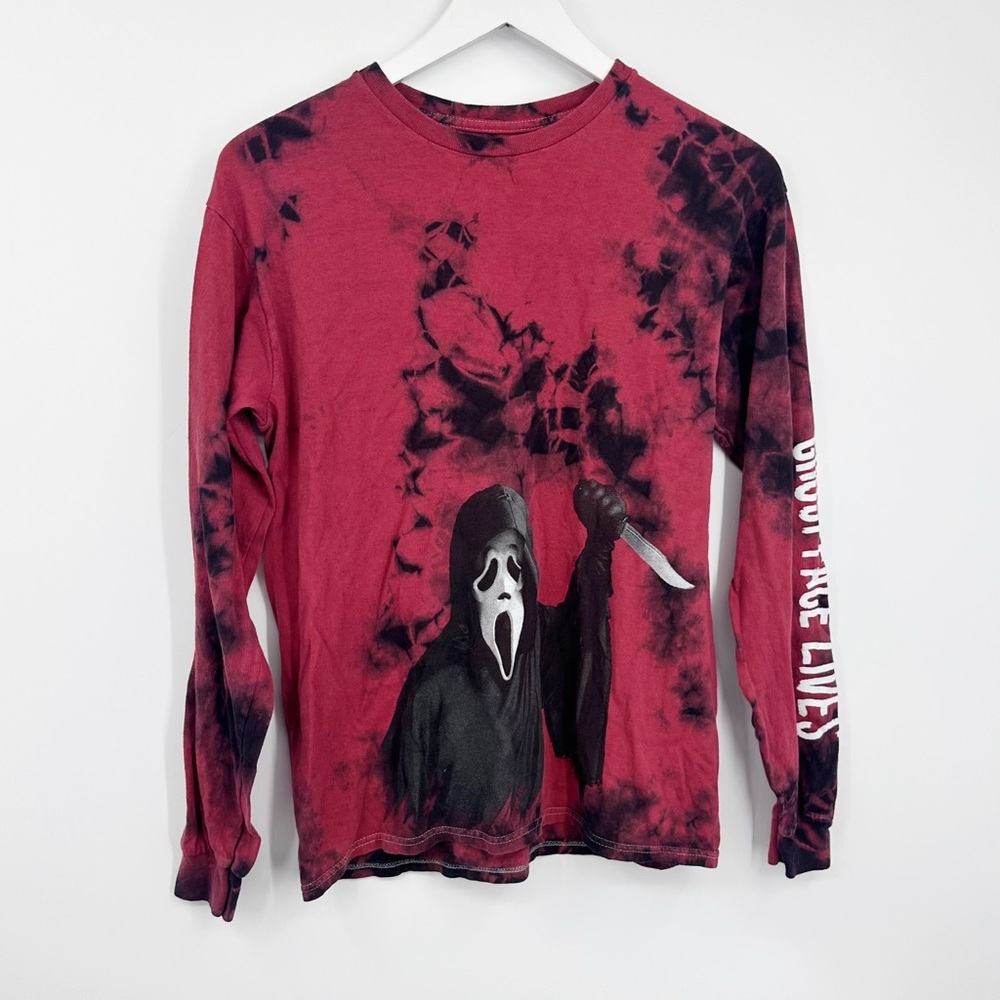 Ghost Face Tie Dye Long Sleeve Shirt Size Small Halloween Spooky